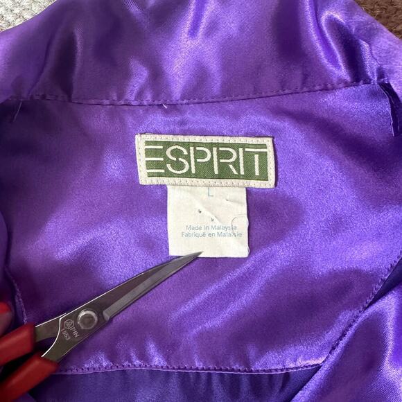 VTG Purple Esprit Button Down Top Women's Size Large - Picture 6 of 7